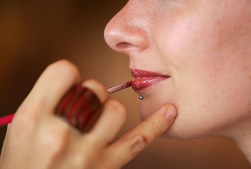 Küssen mit Lippenstift