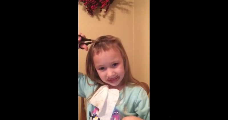 Fünfjährige schneidet Pony: Ein Haarschnitt für starke Nerven!