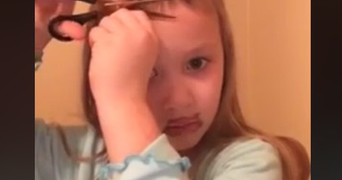 Fünfjährige schneidet Pony: Ein Haarschnitt für starke Nerven!