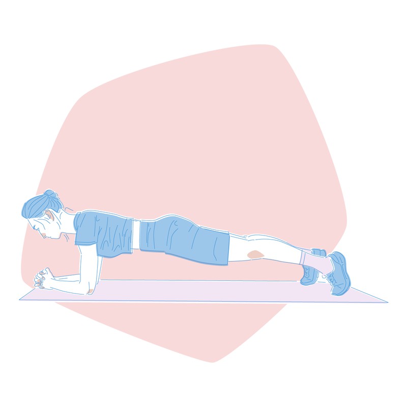 Plank, eine Übung, die den Bauch trainiert und beim Abnehmen hilft