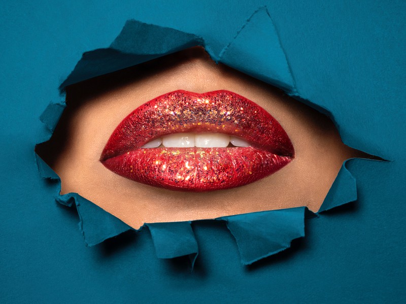Glitzer Lippen