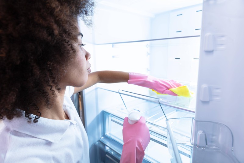 Das Reinigen der Ablageflächen im Kühlschrank ist sehr wichtig, da sich dort sehr viele Bakterien sammeln