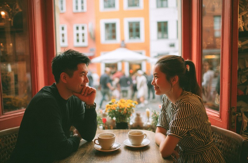 Der Mann könnte verliebt sein, wenn er die Frau gelegentlich einlädt.