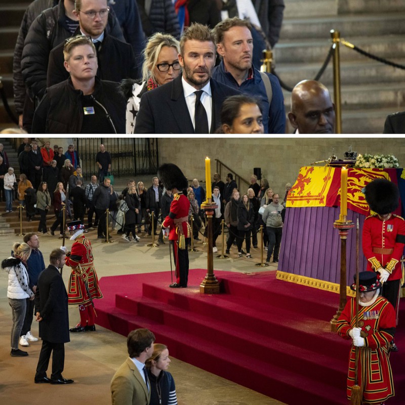 David Beckham verabschiedet sich von der Queen.