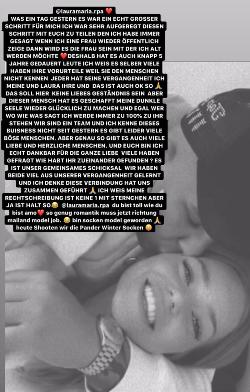 Auf Instagram macht Pietro Lombardi seiner Freundin ein Liebesgeständnis