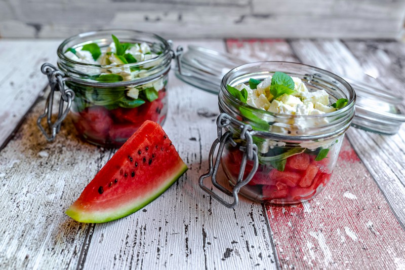 Melonen-Feta-Salat als Lunchidee fürs Büro