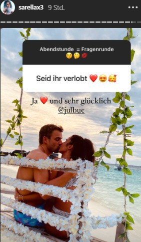 Auf Instagram verkündet Sarah Lombardi, dass sie mit Julian Büscher verlobt ist