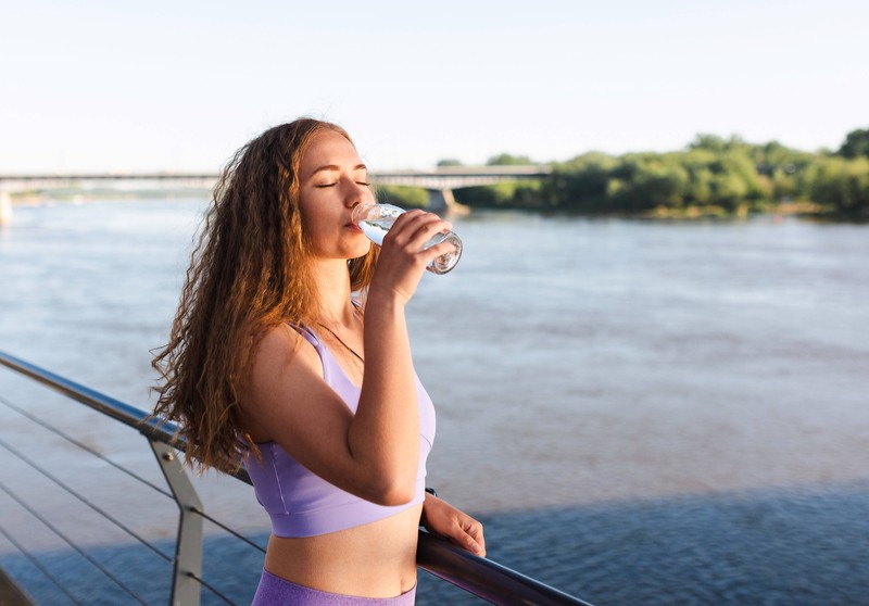 Viel Wasser zu trinken hilft dabei, die Sommerbräune länger zu behalten.