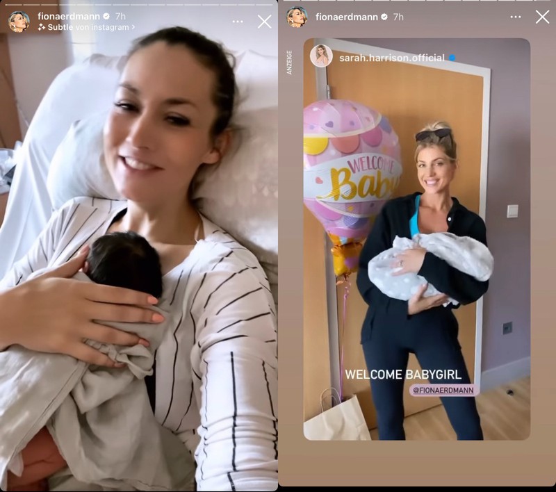 Fiona Erdmann gibt direkt nach der Geburt Updates aus dem Krankenhaus