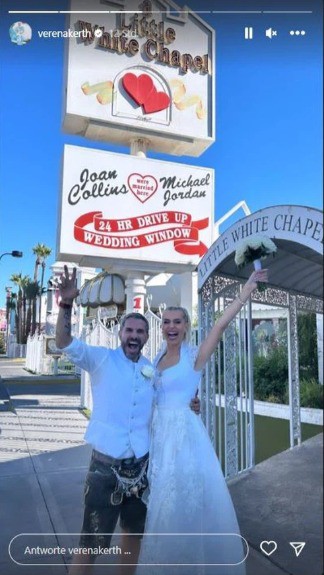 Verena Kerth und Marc Terenzi heirateten in weißer Tracht.