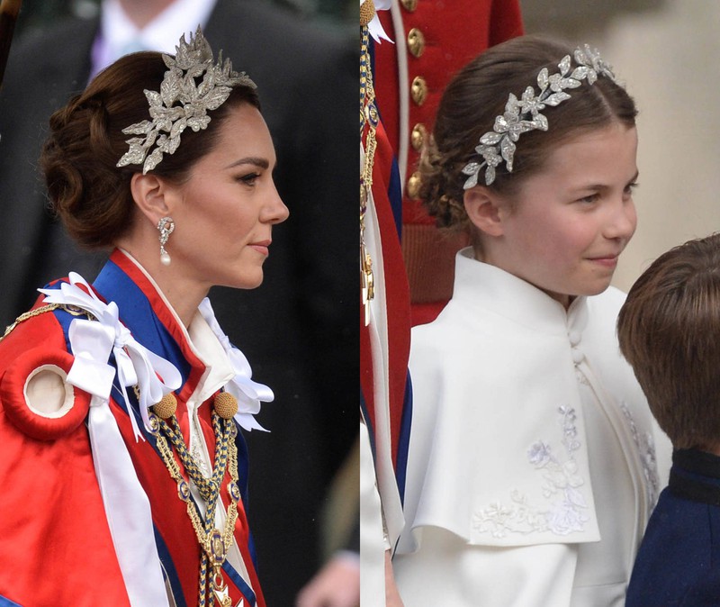 Prinzessin Kate und Tochter Charlotte waren bei der Krönung von King Charles III. im Partnerlook und trugen das gleiche Outfit und dieselbe Frisur