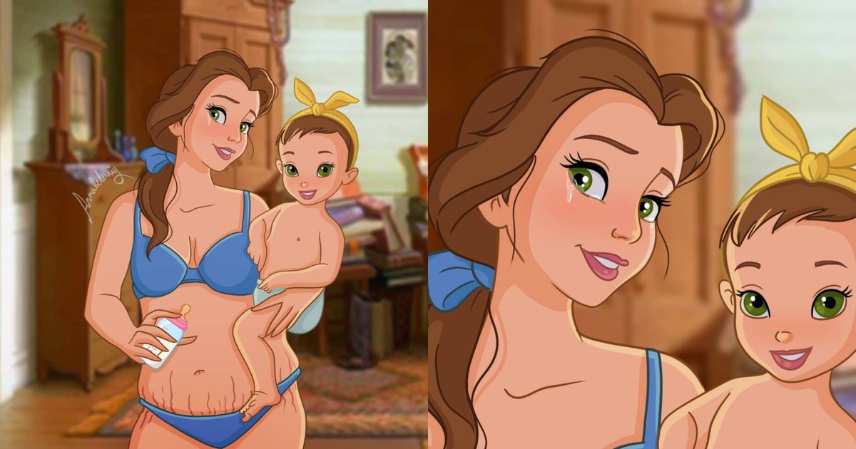 Disney-Prinzessinnen zeigen die Probleme von frisch gebackenen Mamas