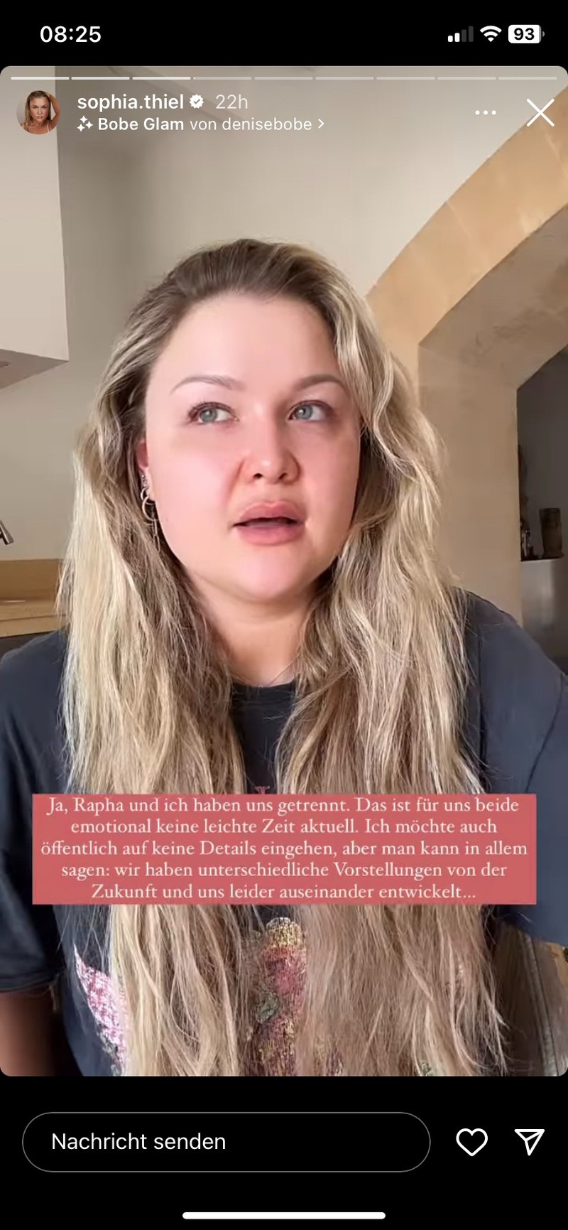 Screenshot: Sophia wendete sich in einer Story an ihre Fans und spricht nun auch das an, was schon viele vermutet haben.