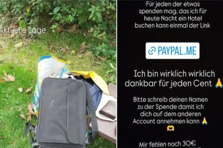 Calanthy Wollny lebt auf der Straße und bittet ihre Fans um Geld.