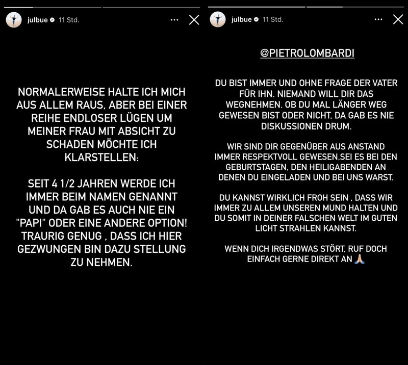 Auch Julian Engels meldet sich beim Streit zu Wort und veröffentlicht ein Statement auf Instagram