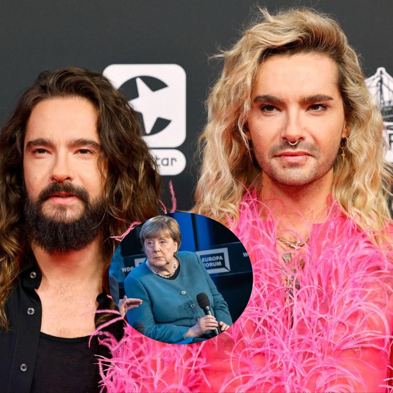 Angela Merkel lässt Bill und Tom Kaulitz abblitzen.