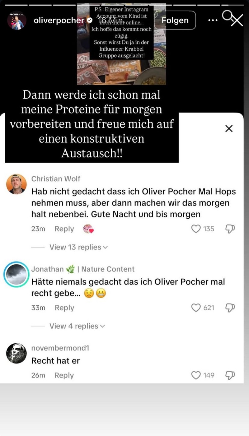 Oliver Pocher und Christian Wolf streiten sich öffentlich über Instagram und TikTok.
