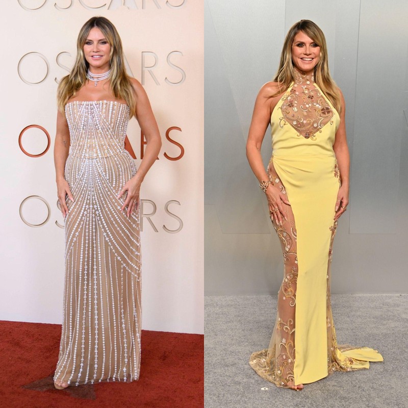 Heidi Klum zeigt sich zum ersten Mal seit zehn Jahren bei den Oscars. Doch ihr Kleid kommt nicht so gut an.
