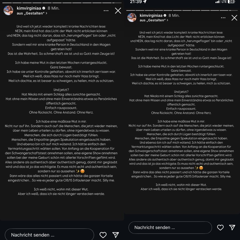 Kim Virginia hat ihr Baby verloren. Im Netz werden harte Vorwürfe gegen sie erhoben.
