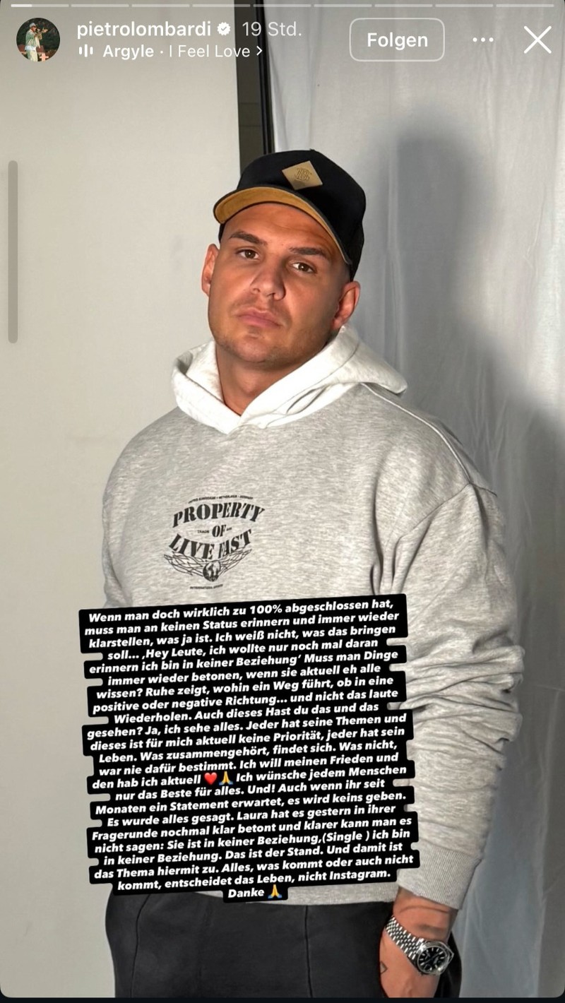 Pietro Lombardi und Laura Maria Rypa streiten nach der Trennung öffentlich.