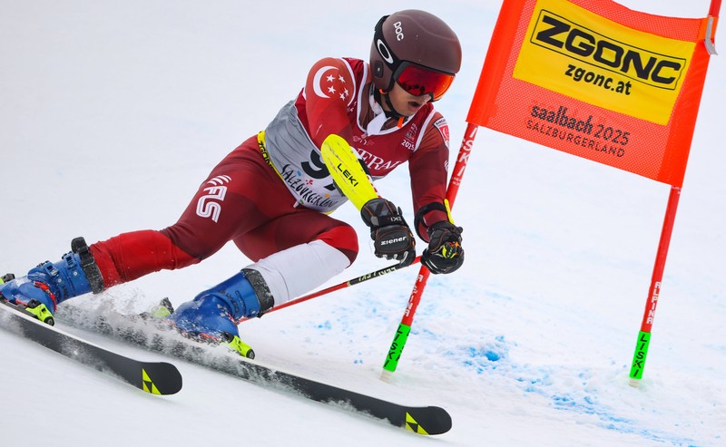 Mit einem Olympia–Goldmedaillengewinn wäre Ski–Fahrer Faiz Basha aus Singapur Millionär.