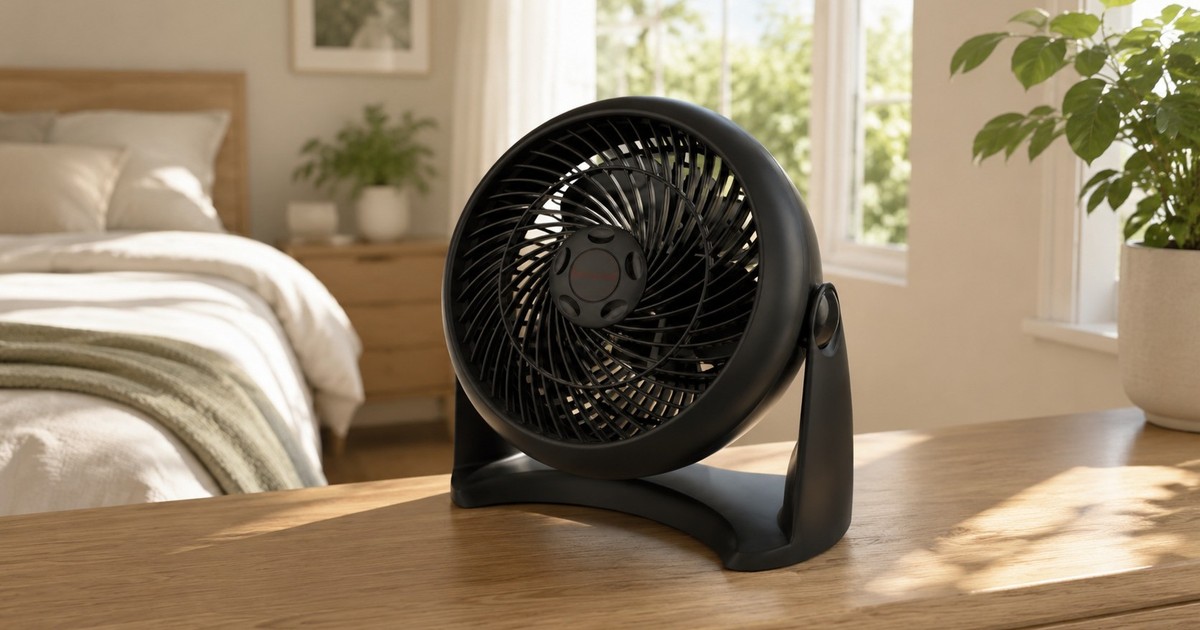 Dieser Tischventilator soll kleine Räume kräftig kühlen